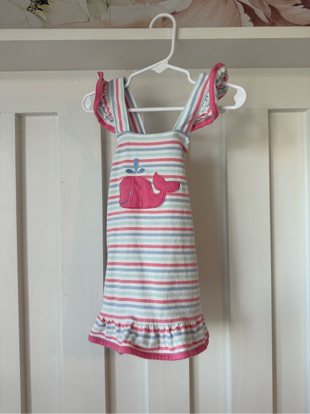 Striped Pink & Aqua Whale Sundress for Girls